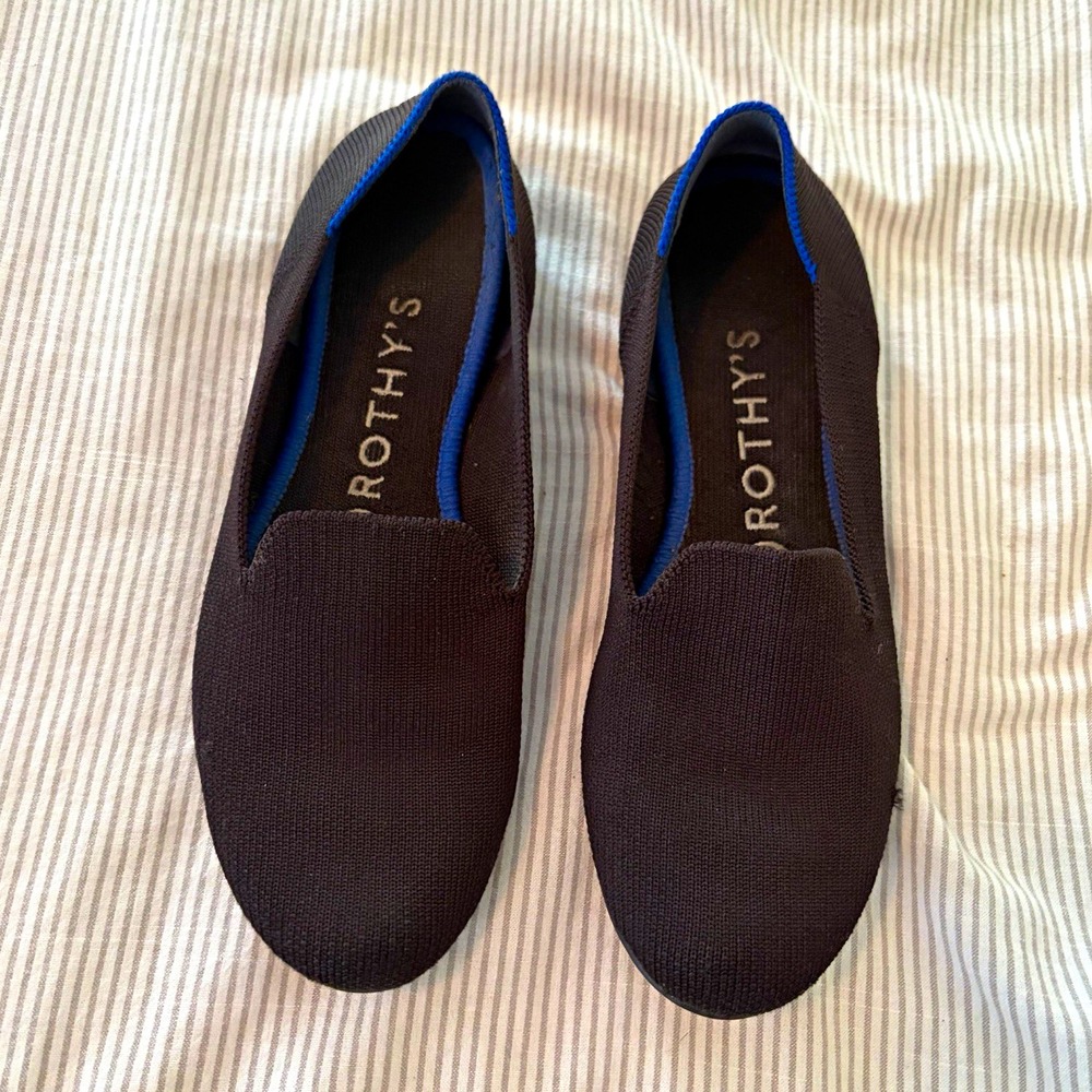 Rothy's Womens 6.5 Black Knit Slip-On Loafer Flats Round Toe Lightweight